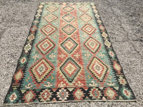 Vintage handmade 6x10 kilim Rug - Rugs for living room