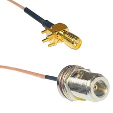 RG178 RP-SMA Female PCB Tall to N FEMALE BULKHEAD Coax RF Cable USA-Ship