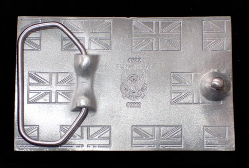 UNION JACK BRITISH FLAG BELT BUCKLE PEWTER & ENAMEL NEW - Picture 2 of 2