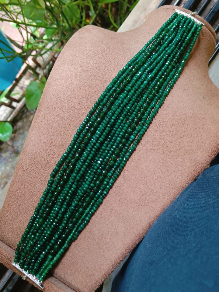 Colar Gargantilha Bollywood Estilo Indiano Pedra Verde 18" Joias de Noiva de Casamento - Imagem 2 de 4