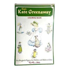 VTG Red Farm Studio Kims Kate Greenaway COLORING BOOK 6 PG Attached 18" Girl Art