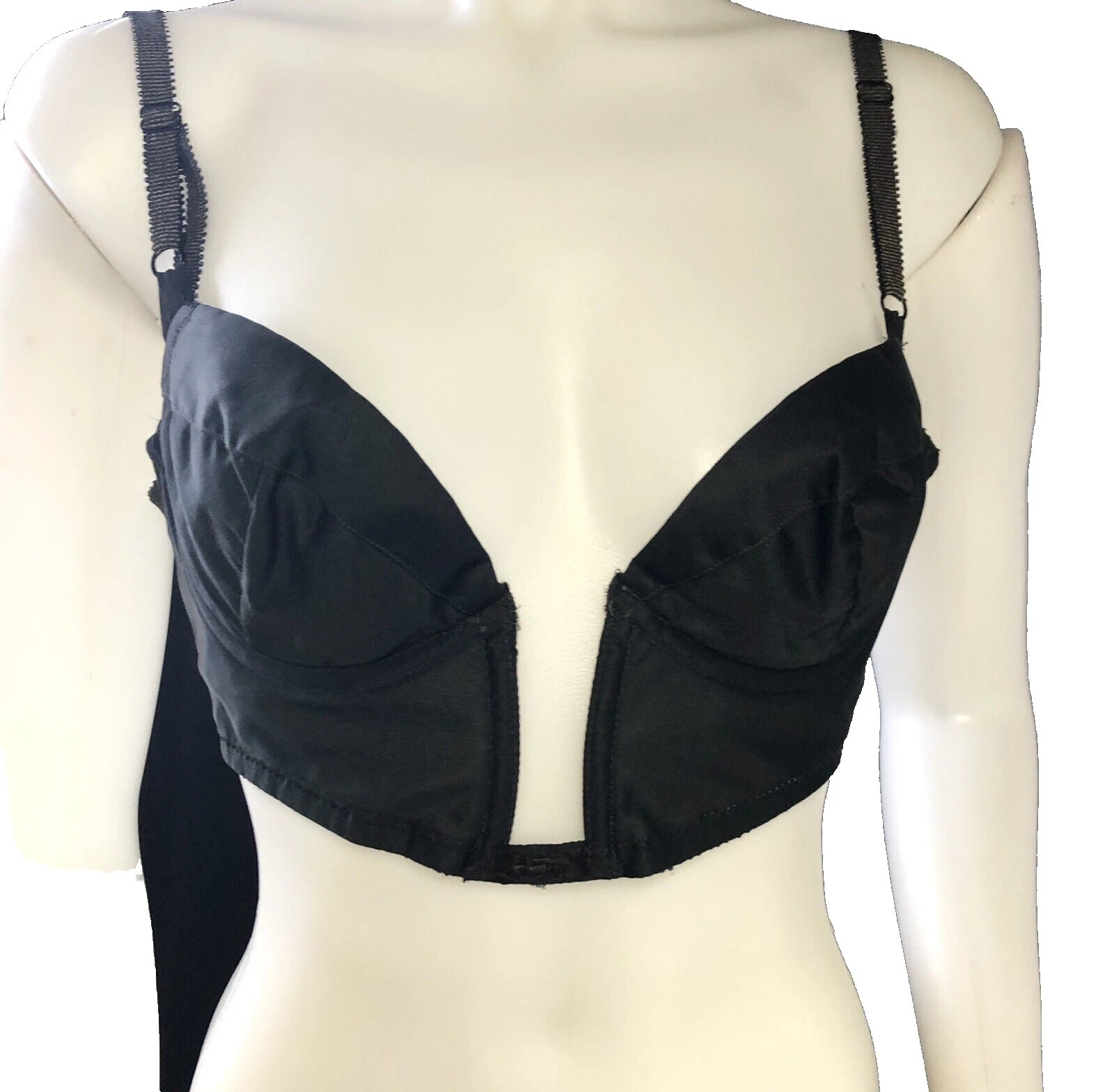 Bras de nylon negro 1950s Vintage para Mujer