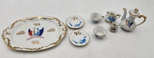 Vtg Chubu China Miniature Hand Painted Tea Set Doll House-READ