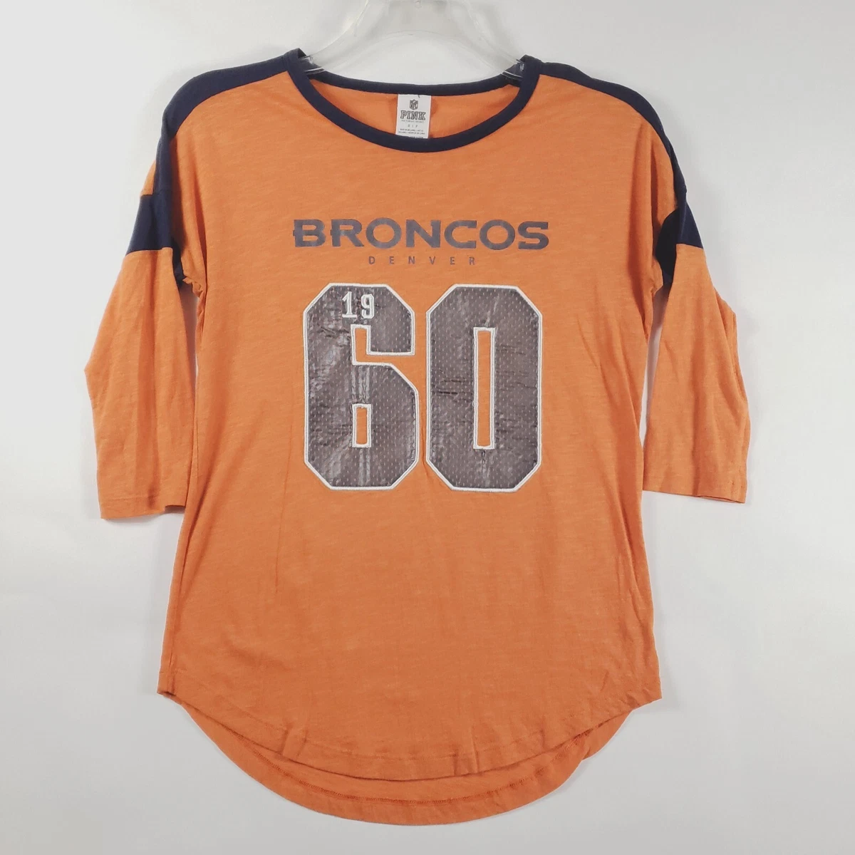 PINK Victoria Secret Denver Broncos Womens T Shirt Small Orange 3