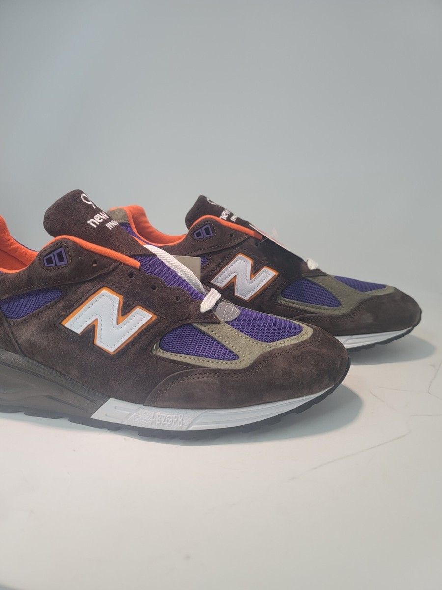 Brand New New Balance 990 v2 Brown Orange Purple Men's Sneakers