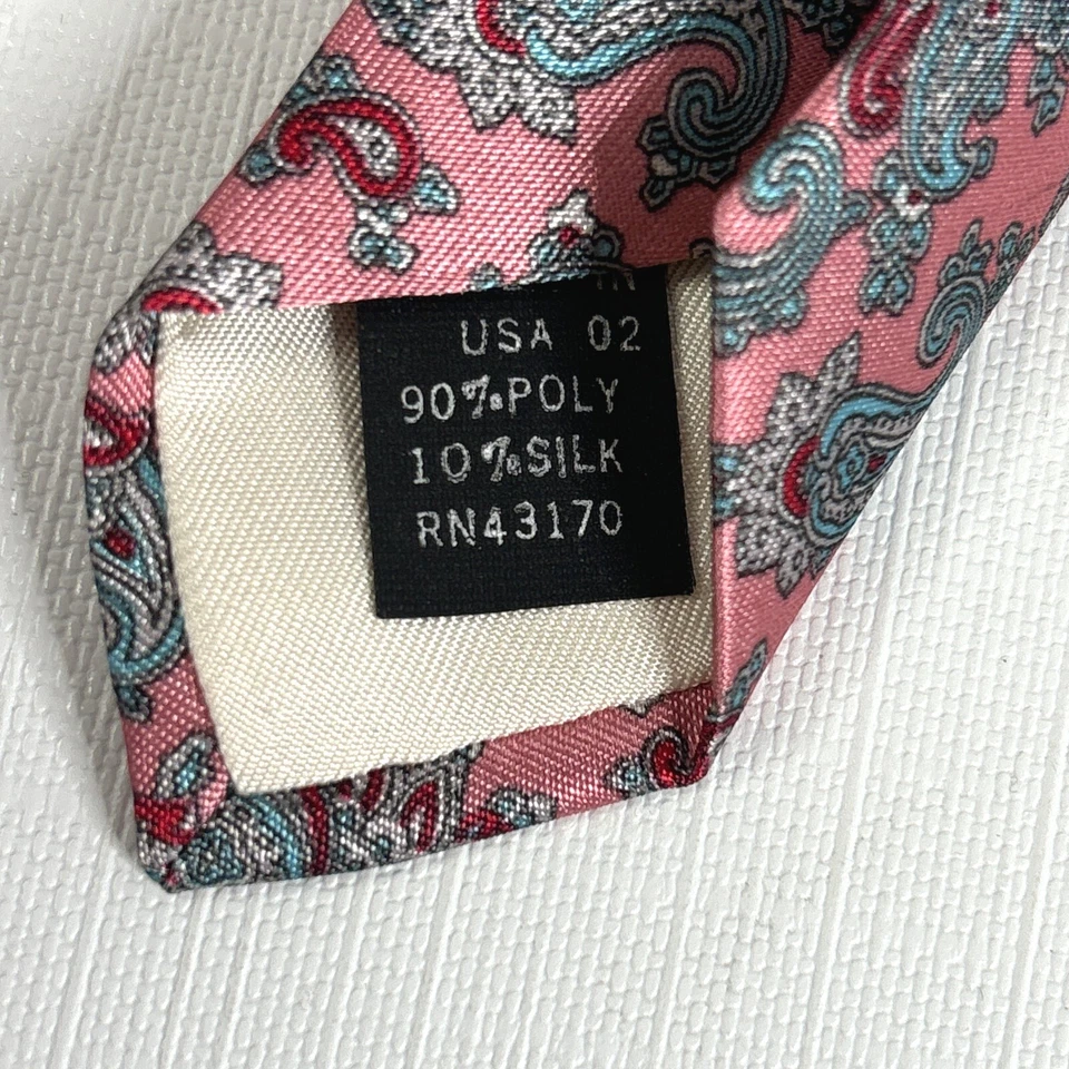 Corbata vintage de cachemira rosa Sears para hombre tienda retro años 70 hecha en EE. UU. oficina formal Foto 3 de 4