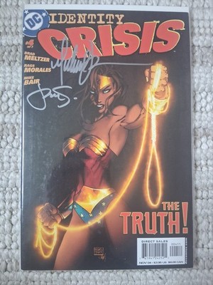   Identity Crisis #4 Signed By Michael Turner Peter Steigerwald NM COA
