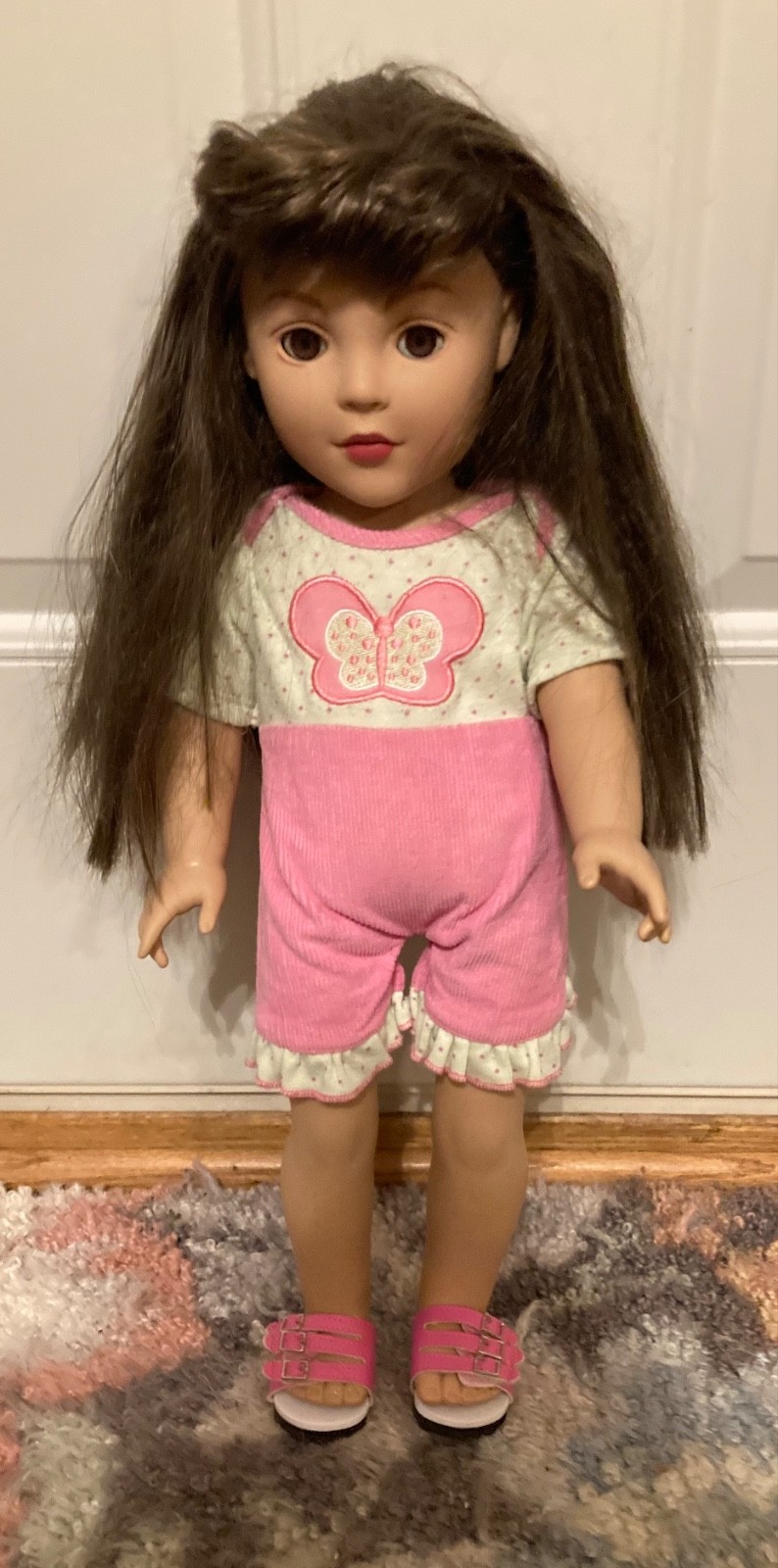Madame Alexander Doll Brown Hair, Brown Eyes Cloth Vinyl Doll 18” 2009
