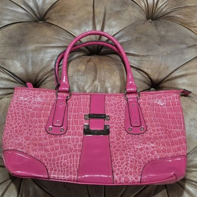 U.S. Polo Assn. Pink Croc Embossed Mischief Tote Bag Y2K Top Handle Satchel