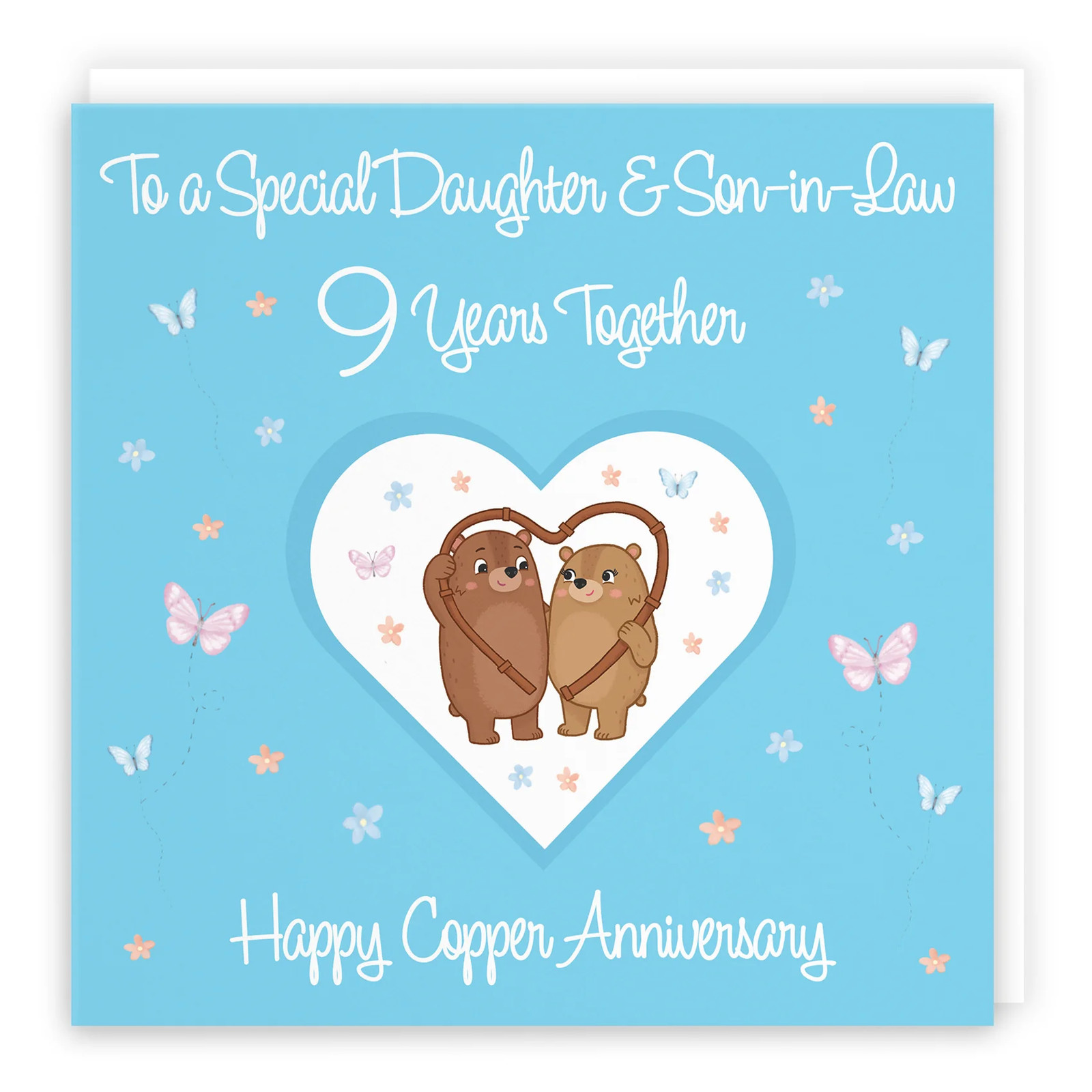 9th Daughter & Son-in-Law Anniversary Card Romantic Meadows
