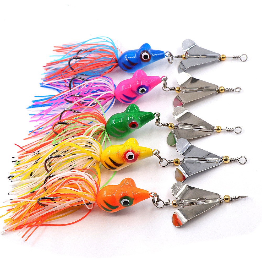 5pcs Spinnerbait Blade Spinner Bait with Rubber Skirt Buzzbait Fishing Lure 4 cm - Image 18