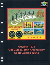 $2.00 Scott Value - 1974 GUYANA Girl Guides s/s Scouts 50 Years CV MNH NH UMM