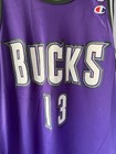 Vintage Champion NBA Jersey Milwaukee Bucks #13 Glenn Robinson sz 44 Purple — photo 2