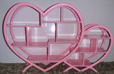 Estante corazón rosa para casa de muñecas Barbie ~ soporte