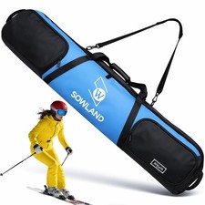 Padded Snowboard for Air Travel, Reinforced Double Snowboard Ski Bag with Poc...