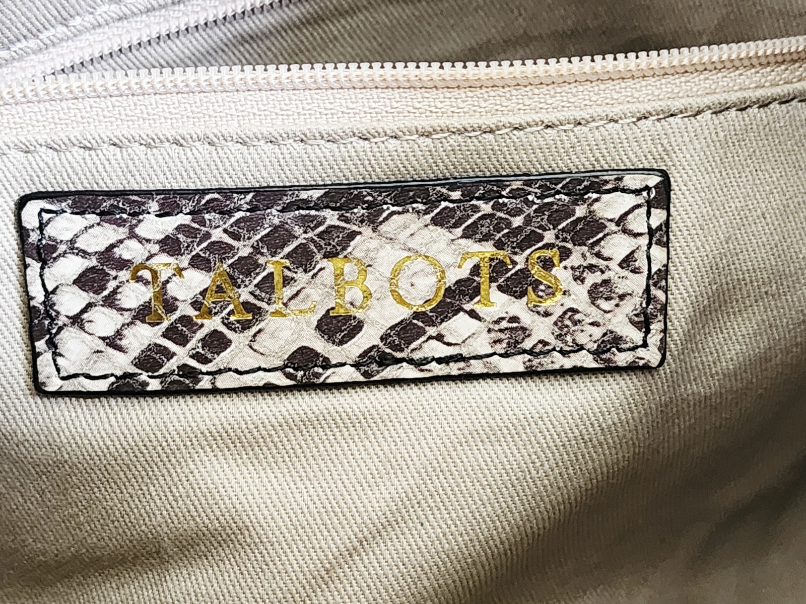 Talbots Python Snakeskin Leather Tan Work Handbag… - image 12