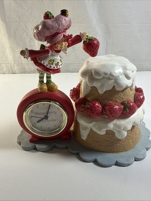 Rare Strawberry Shortcake Resin Analog Alarm Clock, 2002 Read Below