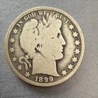 Better 1899 US Barber 90% Silver Half Dollar Coin