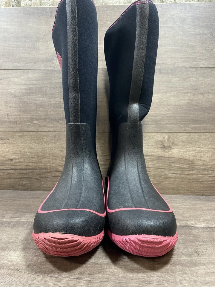 Muck Boots Hale Botas Altas Impermeables Aisladas Negro Rosa Mujer Talla 9 Foto 3 de 4