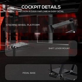 Supllueer 4080 Aluminum Racing Simulator Cockpit With Triple Monitor Mount &Seat