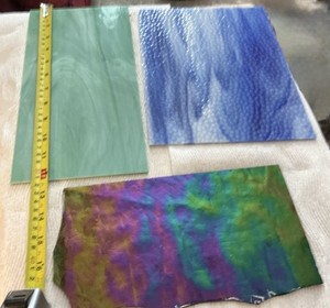 STAINED GLASS supplies lot used 6 Pcs. Approx 5 Lbs