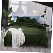 Army Green Velvet Comforters King Solid Dark Green King-104" 90" 1-armygreen