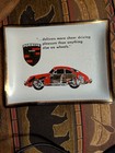VINTAGE PORSCHE GLASS FACTORY ADVERTISING DISPLAY PLATE — photo 2