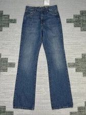 Sezane Pantalon Serge Jeans Womens 36 Blue Cotton High Rise Straight 27x33 New