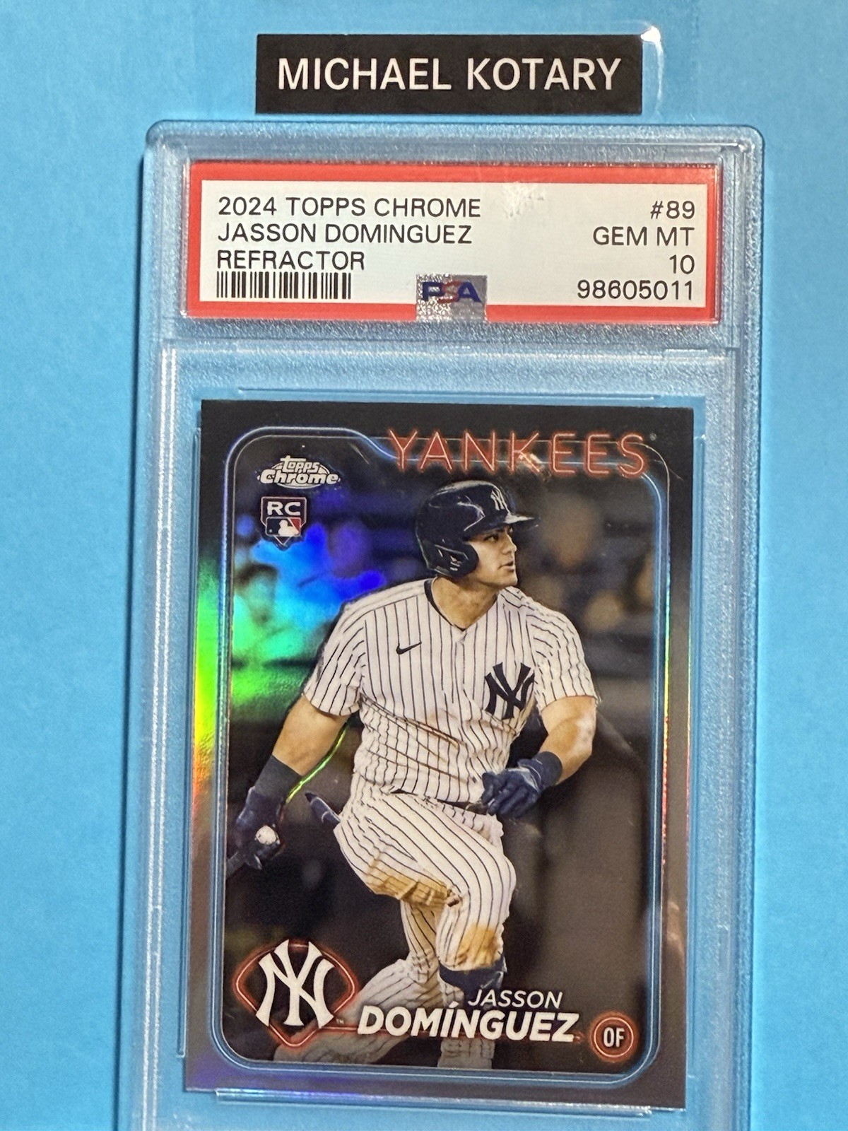 JASSON DOMINGUEZ 2024 TOPPS CHROME REFRACTOR PSA 10 Yankees Rookie #89