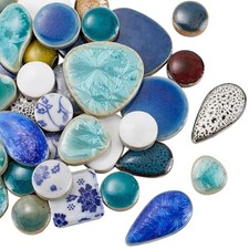 1 Box Broken Ceramic Tile Irregular Mosaic Tiles Bulk Mixed Shapes Colorful P...