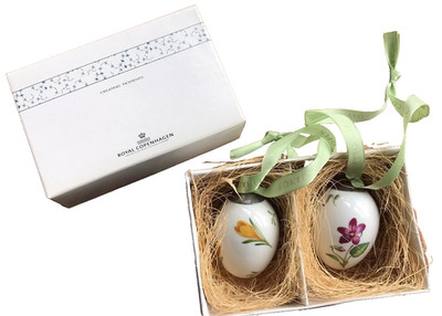 ROYAL COPENHAGEN EASTER EGG 2 PCS CROCUS/VIOLET RARE