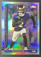 2025 Nate Wiggins Topps Football Chrome Refractor #28 Baltimore Ravens