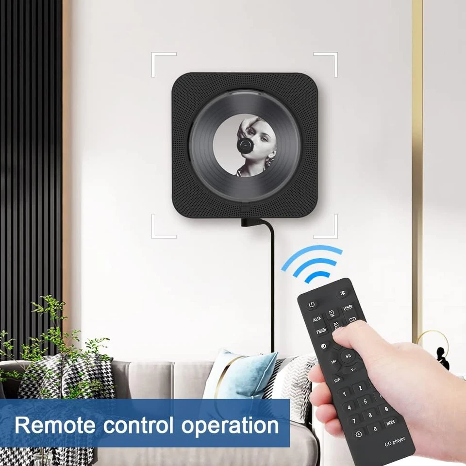 CD Player Tragbar mit Bluetooth HiFi Lautsprecher Fernbedienung FM-Radio AUX/USB - Bild 3 von 4