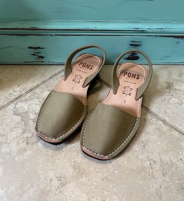Pons Menorca Sandals Beige Size US 6 Avarca Leather Made In Spain Classic NWOB