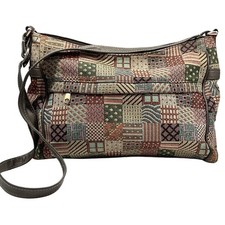 90s SAS Patchwork Tapestry Shimmer Purse Made in USA