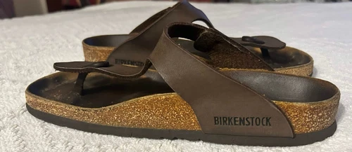 BIRKENSTOCK GIZEH FADED KHAKI BROWN OILED LEATHER SANDAL US 8-9 EU 39