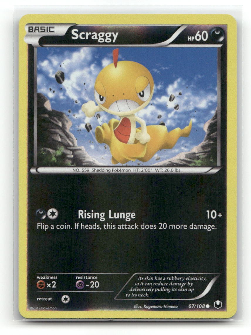 Scraggy 67/108 Common Dark Explorers Pokemon Reverse Holo LP