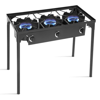 #ad Goplus Portable Propane 225000 BTU 3 Burner Gas Cooker Outdoor Camp Stove BBQ $105.99