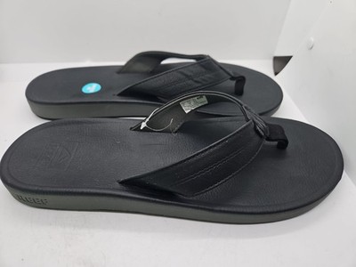 REEF Men's Black Size US 12 Journeyer Flip Flops Sandals Wide Strap