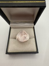 Natural Natrolite Pink Larimar 925 Sterling Silver Ring Jewelry size 8.75