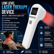 Portable 880mW Red Light Laser Therapy for Back Neck Knee Joint Pain Treatment