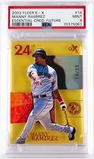 2003 FLEER E-X ESSENTIAL CREDENTIALS FUTURE #14 MANNY RAMIREZ 14/89 PSA 9