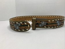 Vintage Hand Made Tooled Western Acorns Size 28 Belt Name Sheri P118
