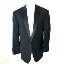 Jos. A Bank 41 Long Tuxedo Tailored Fit Button Sport Coat Jacket Black PLS READ