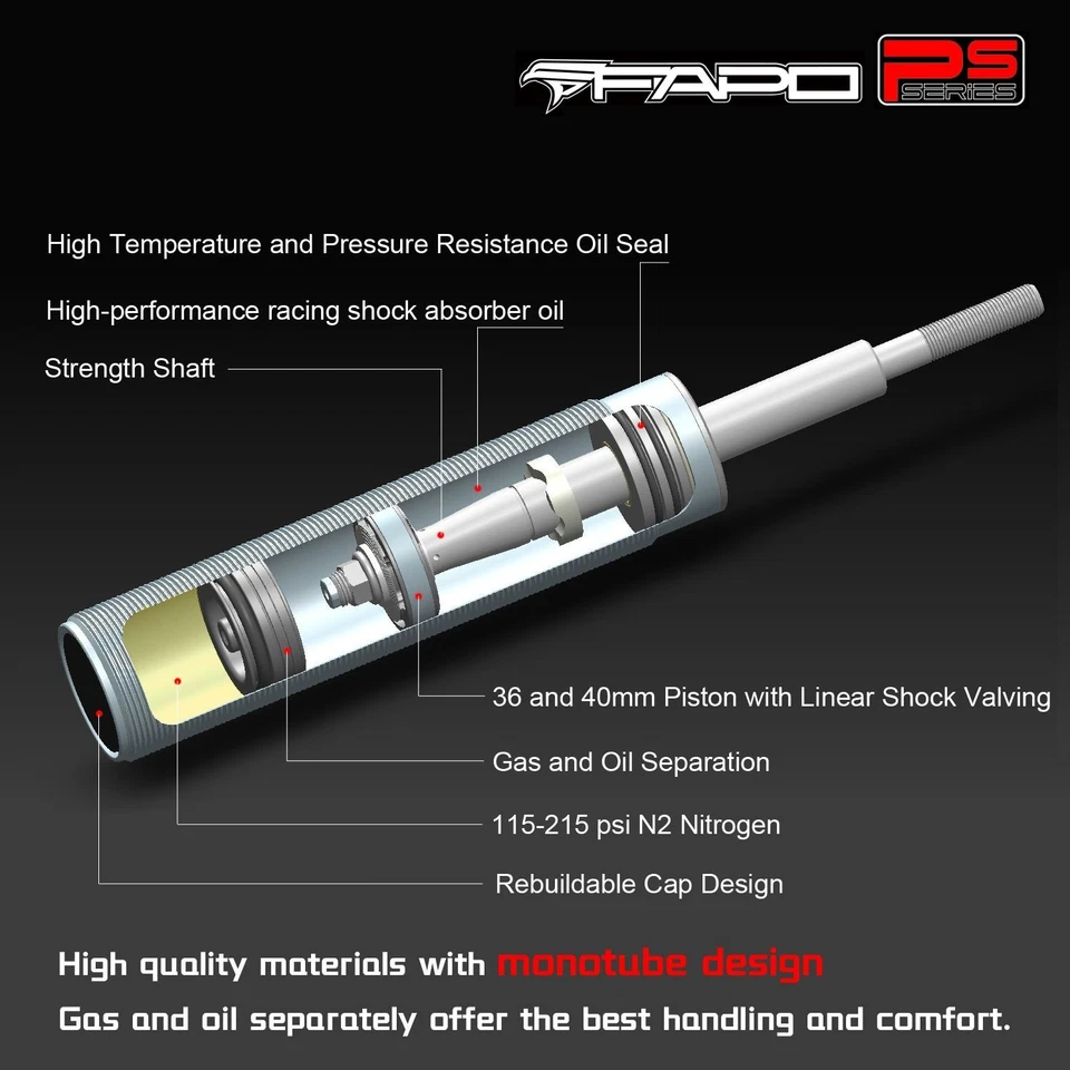 FAPO Coilover Suspension Lowering Kit For Mitsubishi Eclipse 1995-99 Adj. Heigt - Image 2 of 4