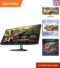 34-Inch IPS Ultrawide Monitor - 103 sRGB, 115Hz, Built-In Audio Eye Comfort