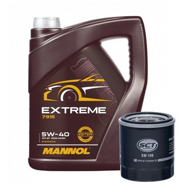 Servicekit SCT SM 106 Ölfilter, MANNOL Extreme 5W-40 Motoröl, 5 Liter