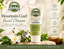 Mountain Gurl Natural Facial Cleanser Vegan Face Wash Plant-Based Skincare 100ml