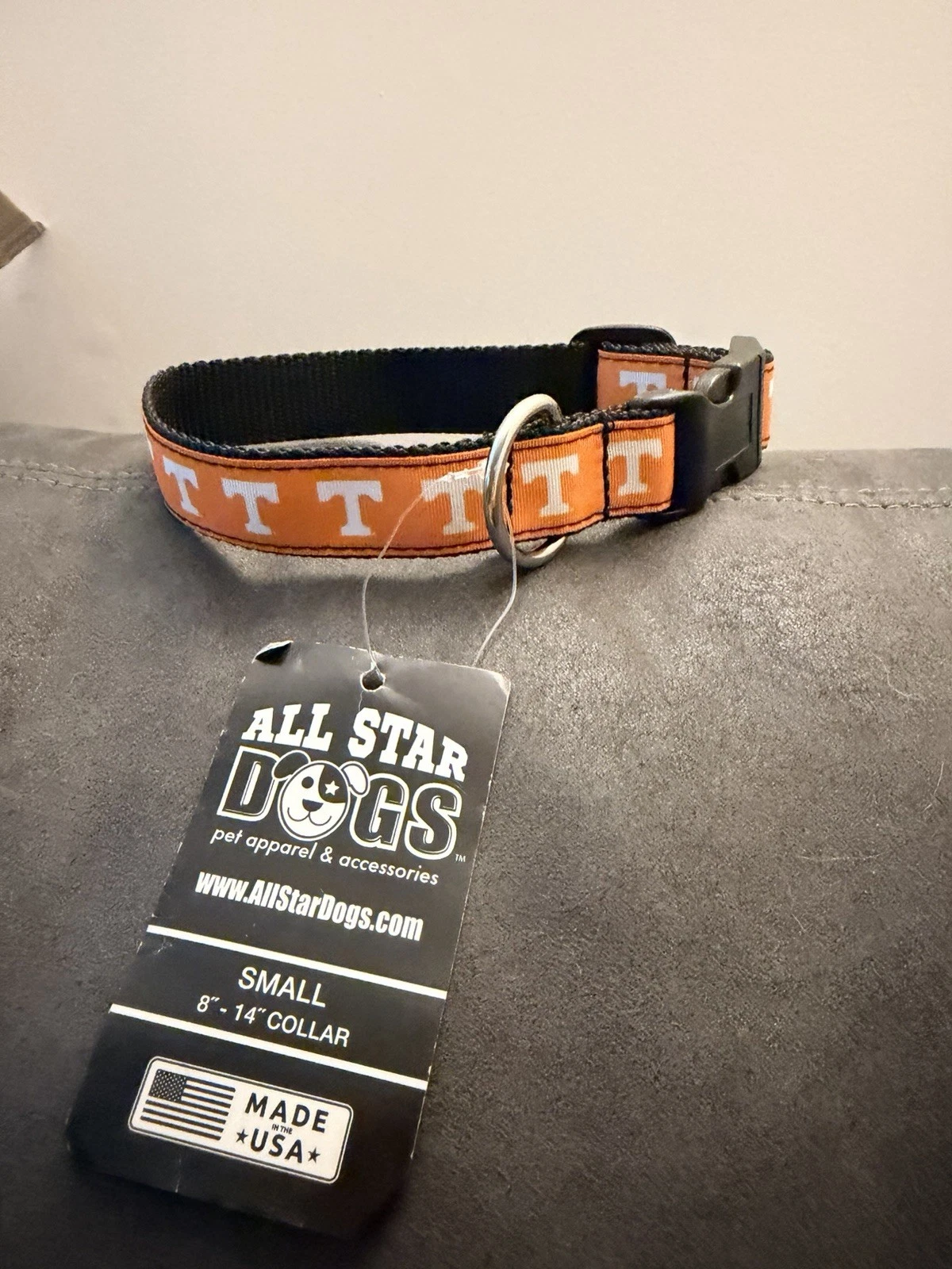 Tennessee Volunteers Ribbon Dog Collar Pet Walk Training Accessory Small 8-14”