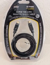 S-Video 4-Pin Male-to-Male 6ft Gold-Plated S Cable. DVD VCR TV DVR.